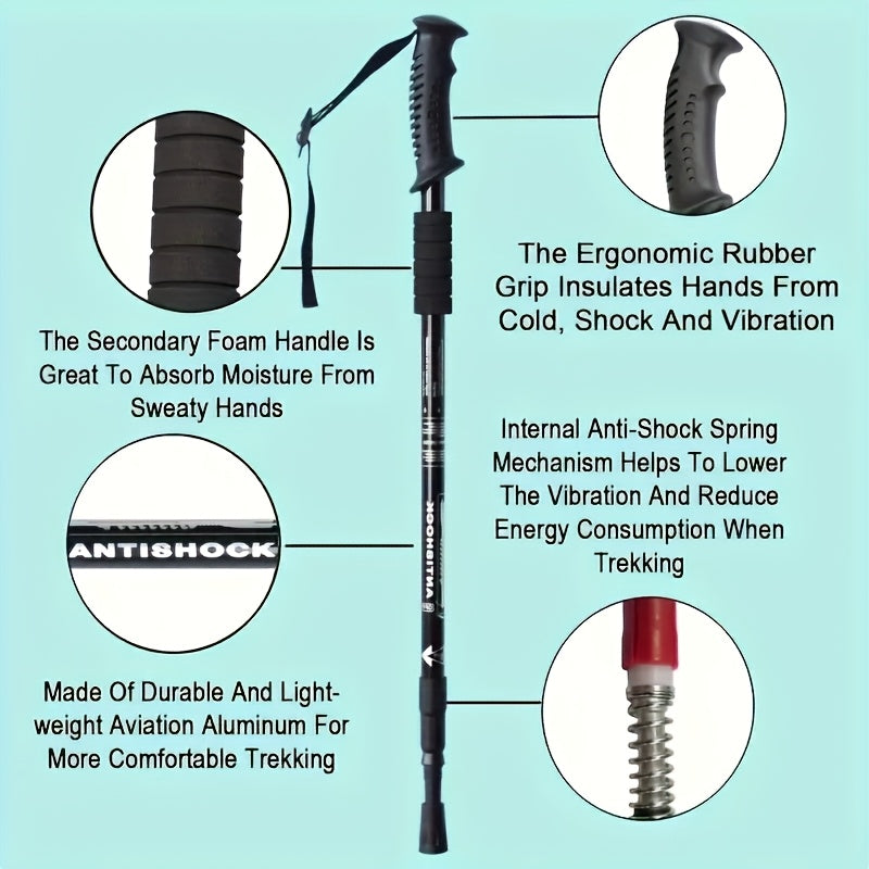 Adjustable Aluminum Trekking Poles Set