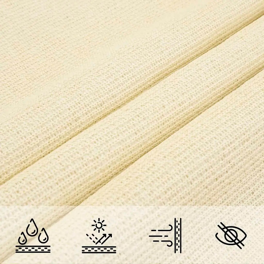 W2B VidaXL Sun Sail Cream High-Density Polyethylene (HDPE) Rectangle Shape UV Finished Canvas Shade Sail for Camping Roll Packed