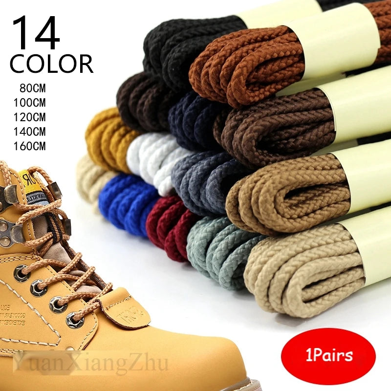 1 Pair Outdoor Strong Round Shoelaces Sneaker Shoe laces High Top Walking Hiking Boot Laces Shoes Strings Quality Bold Shoelace