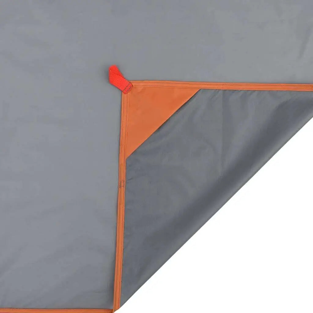 W2B VidaXL 80.7\" X 61\" Picnic Blanket with Pegs Gray and Orange Acrylic PVC Inflatable Camping Mat for Outdoor Activities