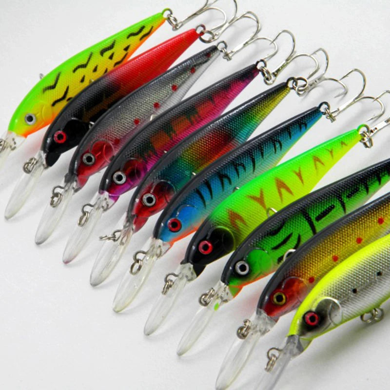 fish lures supplies 10 PCS Fake Fish Lure Set Wobbler Baits with Built-in Bell Hard Fishin – Great Gear Supply