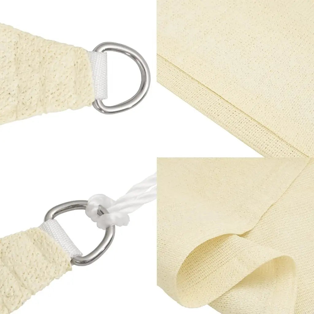 W2B VidaXL Sunshade Sail 1.75 Oz/ft² Cream 8.2x14.8' HDPE Cream Square Garden Patio Shade Cloth Net for Camping UV Finished