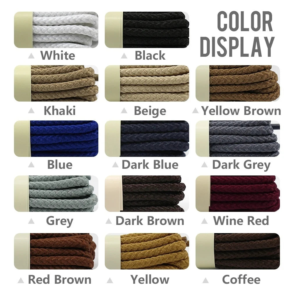 1 Pair Outdoor Strong Round Shoelaces Sneaker Shoe laces High Top Walking Hiking Boot Laces Shoes Strings Quality Bold Shoelace
