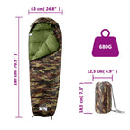 W2B VidaXL Comfortable Lightweight Adults' Winter Mummy Sleeping Bag 3 Seasons Camping with Polyester Nylon Fabric Child Length