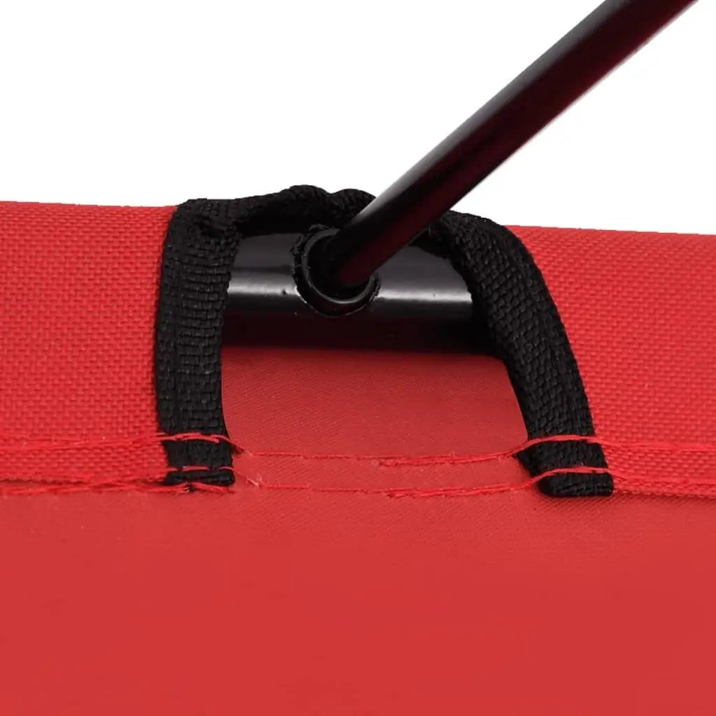 VidaXL Camping Bed W2B 600D Oxford Polyester Fabric Steel 70.9 in X 23.6 in Red 100% Polyester 70.9 in X 23.6 Red 100% Polyester