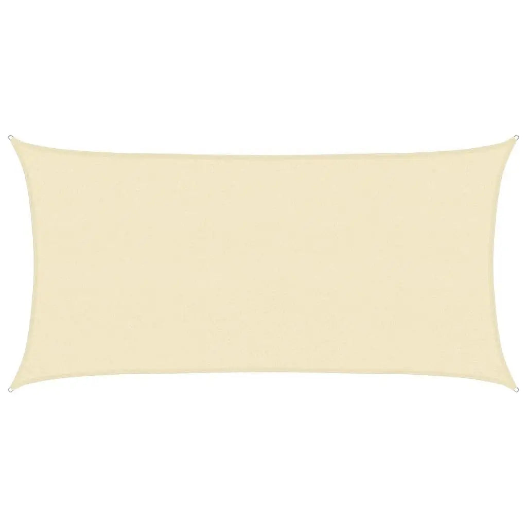 W2B VidaXL Sunshade Sail 1.75 Oz/ft² Cream 8.2x14.8' HDPE Cream Square Garden Patio Shade Cloth Net for Camping UV Finished