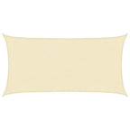 W2B VidaXL Sunshade Sail 1.75 Oz/ft² Cream 8.2x14.8' HDPE Cream Square Garden Patio Shade Cloth Net for Camping UV Finished