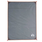 W2B VidaXL 80.7\" X 61\" Picnic Blanket with Pegs Gray and Orange Acrylic PVC Inflatable Camping Mat for Outdoor Activities