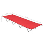 VidaXL Camping Bed W2B 600D Oxford Polyester Fabric Steel 70.9 in X 23.6 in Red 100% Polyester 70.9 in X 23.6 Red 100% Polyester