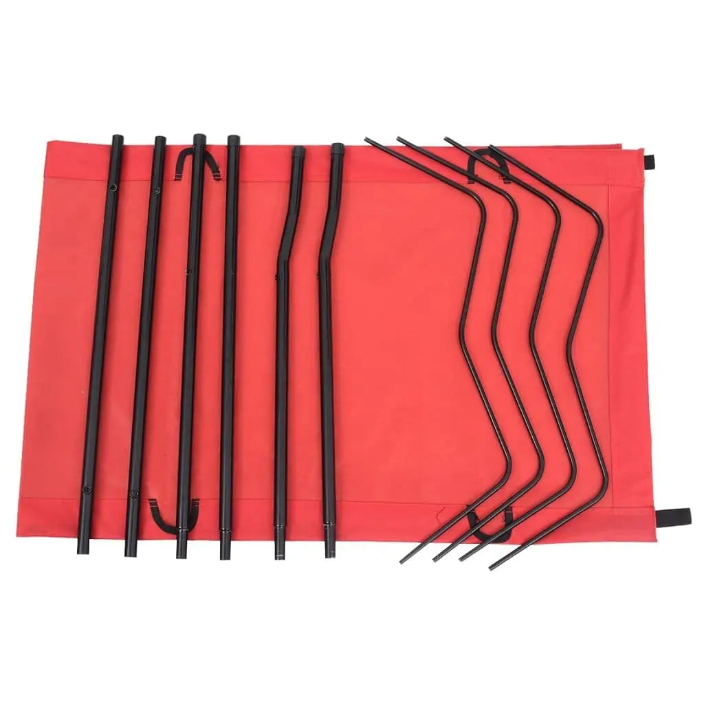VidaXL Camping Bed W2B 600D Oxford Polyester Fabric Steel 70.9 in X 23.6 in Red 100% Polyester 70.9 in X 23.6 Red 100% Polyester