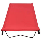VidaXL Camping Bed W2B 600D Oxford Polyester Fabric Steel 70.9 in X 23.6 in Red 100% Polyester 70.9 in X 23.6 Red 100% Polyester