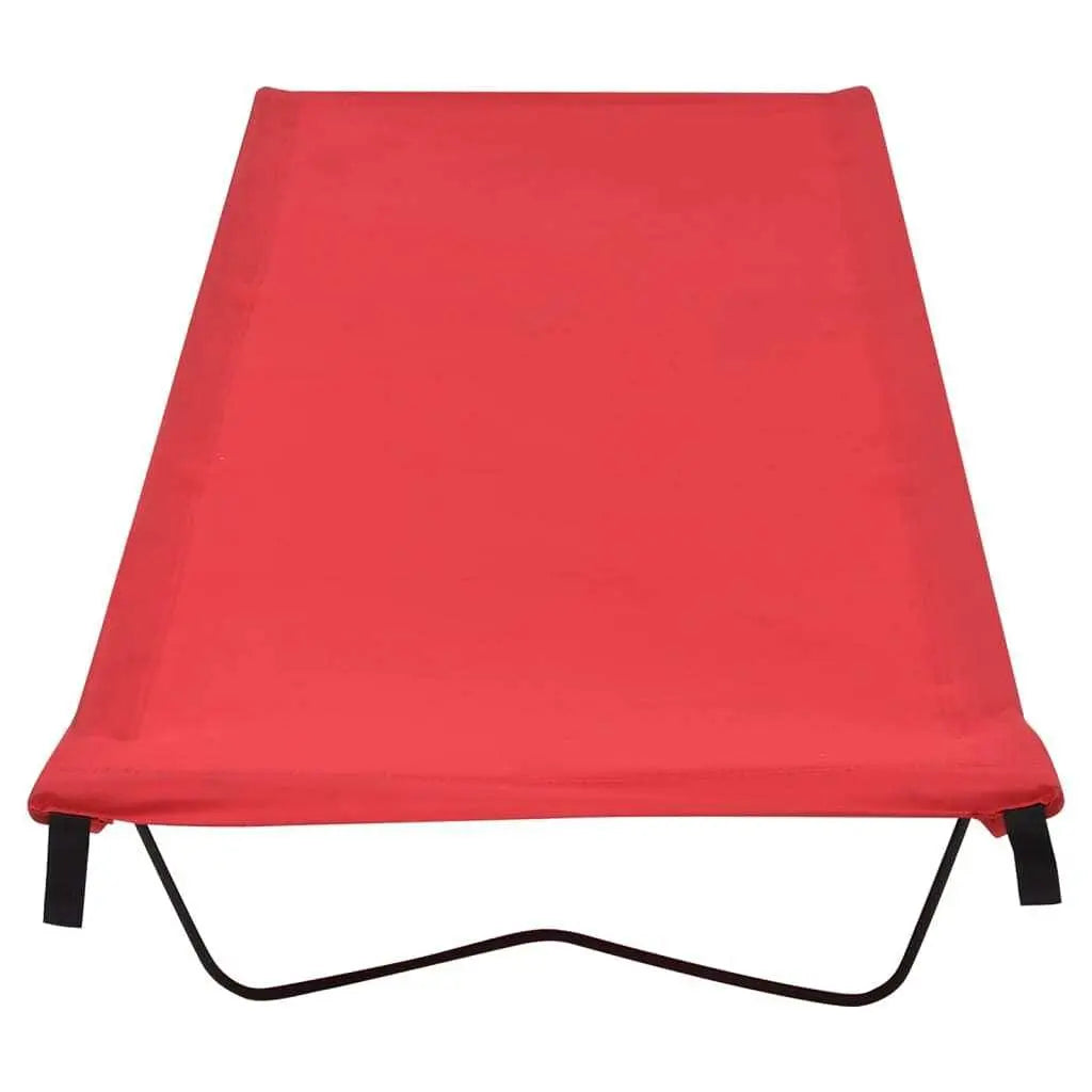 VidaXL Camping Bed W2B 600D Oxford Polyester Fabric Steel 70.9 in X 23.6 in Red 100% Polyester 70.9 in X 23.6 Red 100% Polyester