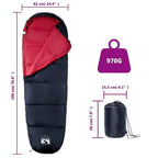 W2B VidaXL Comfortable and Lightweight Winter Sleeping Bag for Adults 3 Seasons Camping with Polyester and Nylon Mummy Style