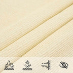 W2B VidaXL Sunshade Sail 1.75 Oz/ft² Cream 8.2x14.8' HDPE Cream Square Garden Patio Shade Cloth Net for Camping UV Finished