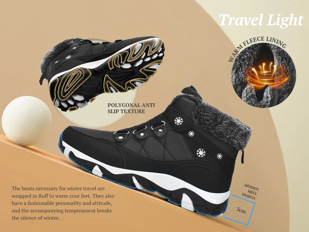 Womens Winter Boots Warm Fur Lined Snow Boots Comfortable Ankle Booties Outdoor Hiking Boots for Women