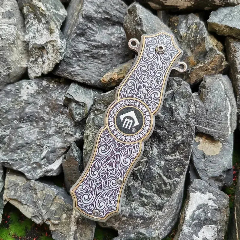 BlossomEDC Folding Pocket Knife 3D Chrysanthemum Design, Stainless Steel EDC Knife for Men, Lightweight & Durable (4.7oz, 7.95")