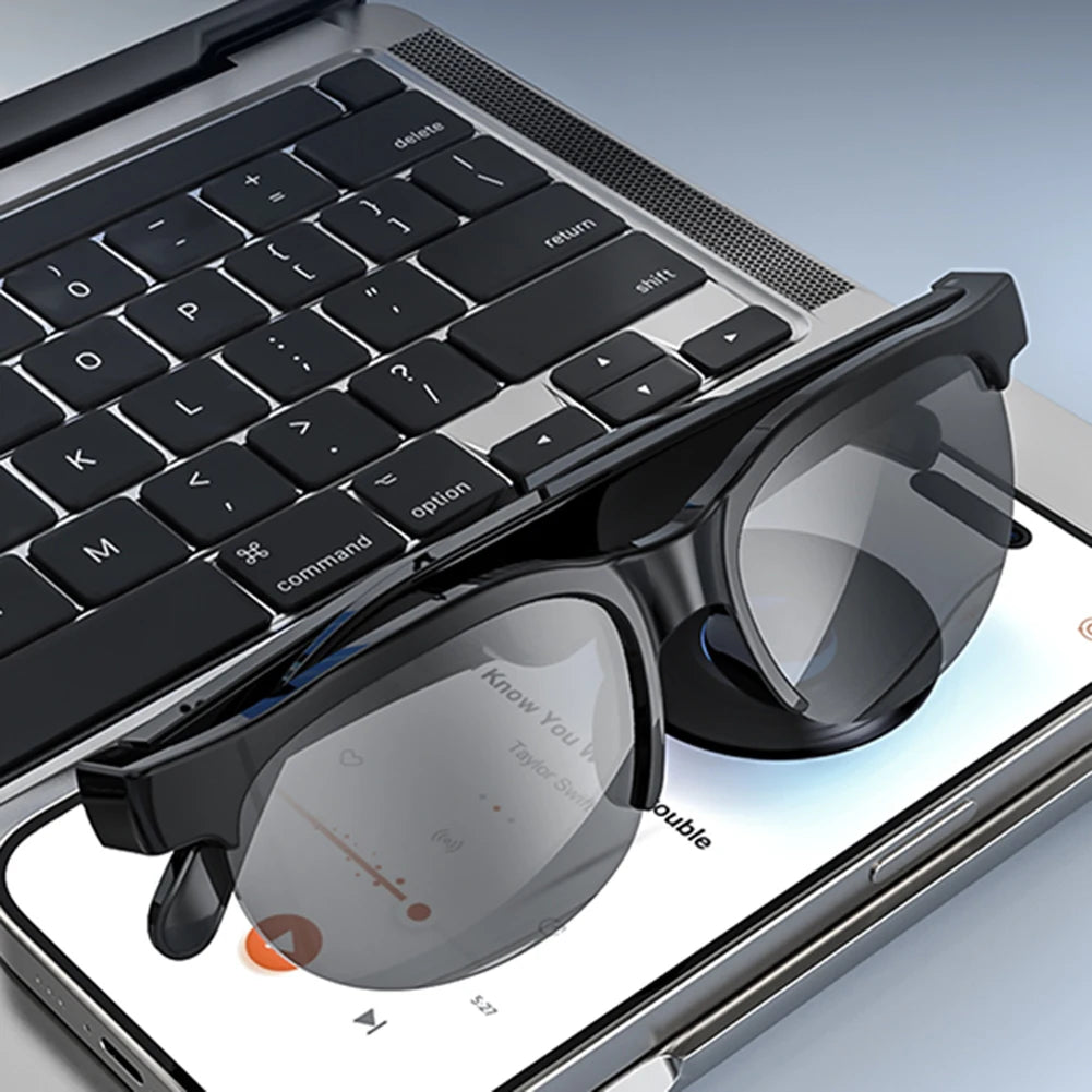 AI Intelligent Translation Glasses Bluetooth-Compatible 5.4 Smart Glasses Support 144 Languages Wireless Headset for Men & Women