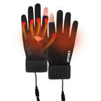 Touch Screen Electric Heated Hand Warmer Windproof USB Rechargeable Heating Thermal Gloves 2 Finger Heated Gloves for Women Men
