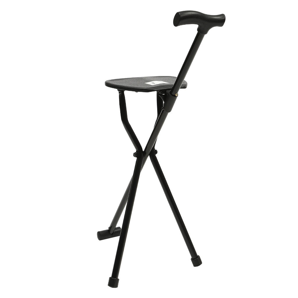 Walking Stick Cane Chair Folding Cane with Seat 35.4 Inches Tall and Supports up to 249.12lbs