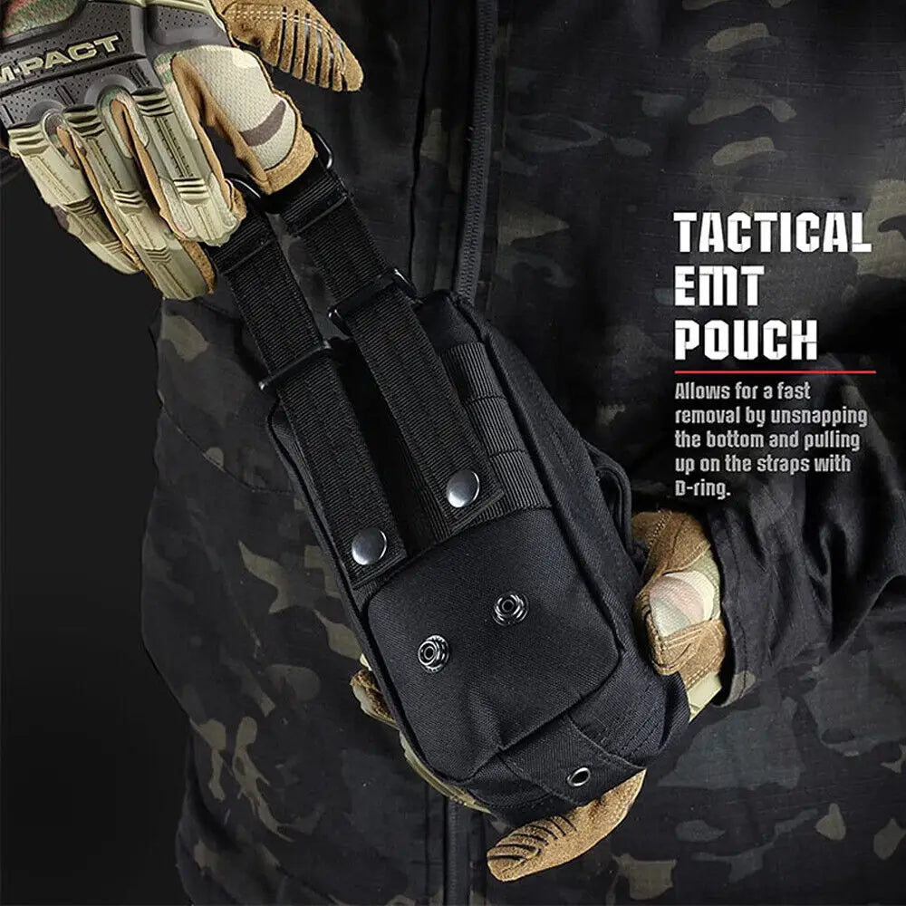 First Aid Pouch EMT IFAK Medical Pouch Waist Pack Utility Tool Pouch EDC Pouch Outdoor 1000D Tourniquet Holder