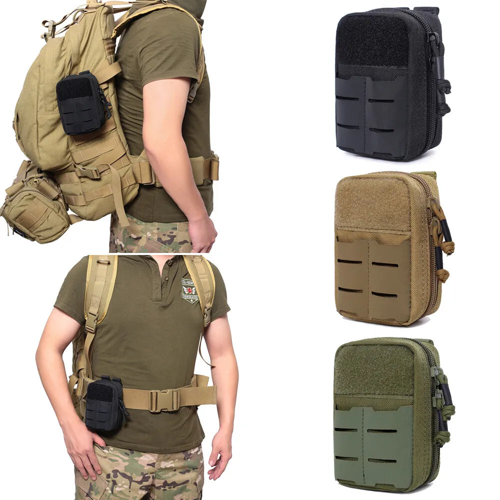 Men's Tactical Military Medical First Aid Kit Pack Molle Pouch Waist Belt Bag Mini Bag Survival Hunting Hiking Camping Tool