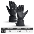 Motorcycle Heated Gloves Winter Motorcycle Waterproof Touch Screen Ski Heated Gloves 3 Gear Temperature Heating Thermal Gloves