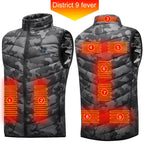 9 Heated Vest Zones Electric Heated Jackets Men Women Sportswear Heated Coat Graphene Heat Coat USB Heating Jacket For Camping