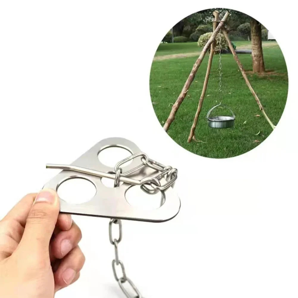 Portable Outdoor Barbecue Tripod Hanging Rack