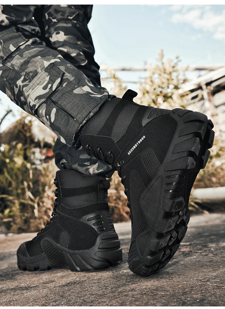 Men's waterproof hiking boots, lightweight outdoor work boots, stylish and durable hiking boots