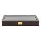 Knife Display Case Knife Storage Box Knife Display Case Organizer Collection Box Glass Metal Flannelette Walnut Color/Black
