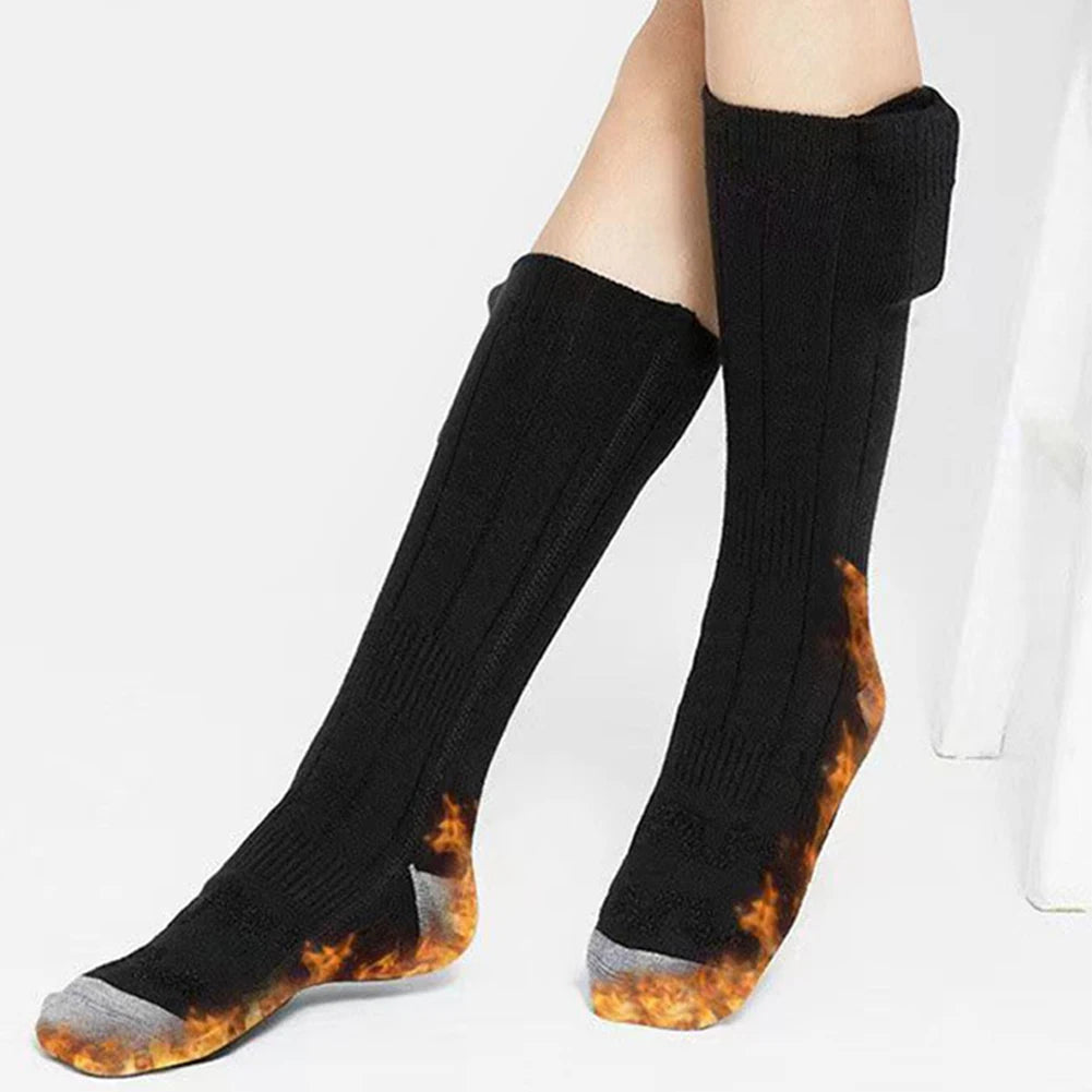 Unisex Battery Heated Socks Breathable 3 Level Temperature Rechargeable Heated Socks Cozy Cold-Proof for Camping Fishing Cycling