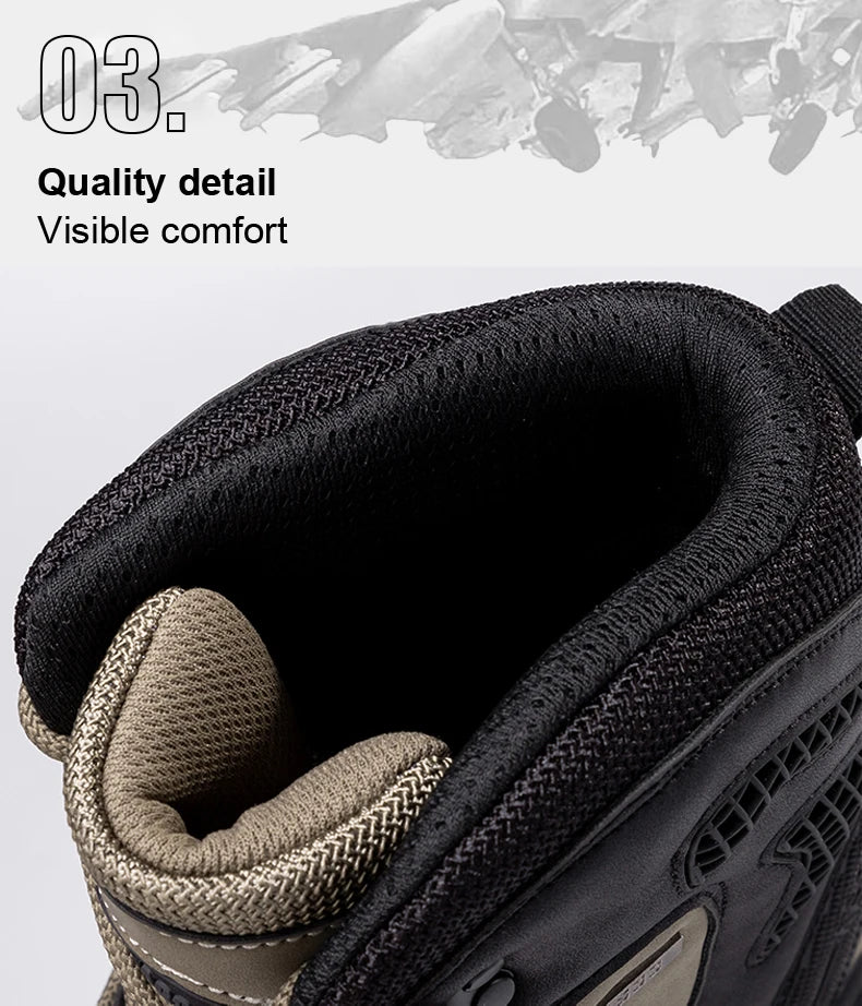 Men's mountain climbing motorcycle boots, outdoor hiking boots, fashionable boots