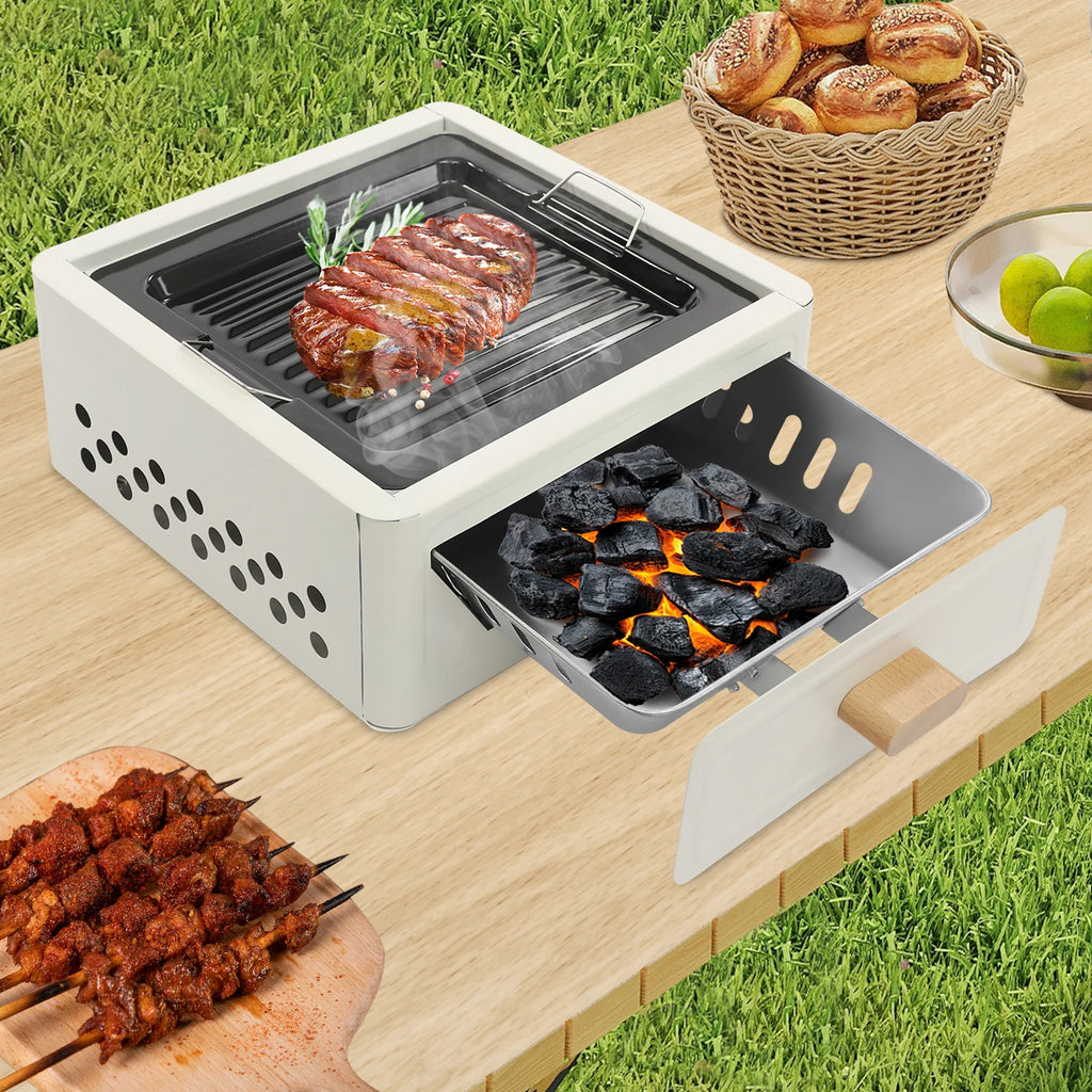 31*31*13.5cm Square Tabletop Barbecue Stove, Outdoor Bbq Grill, Barbecue Grill For Outdoor Cooking