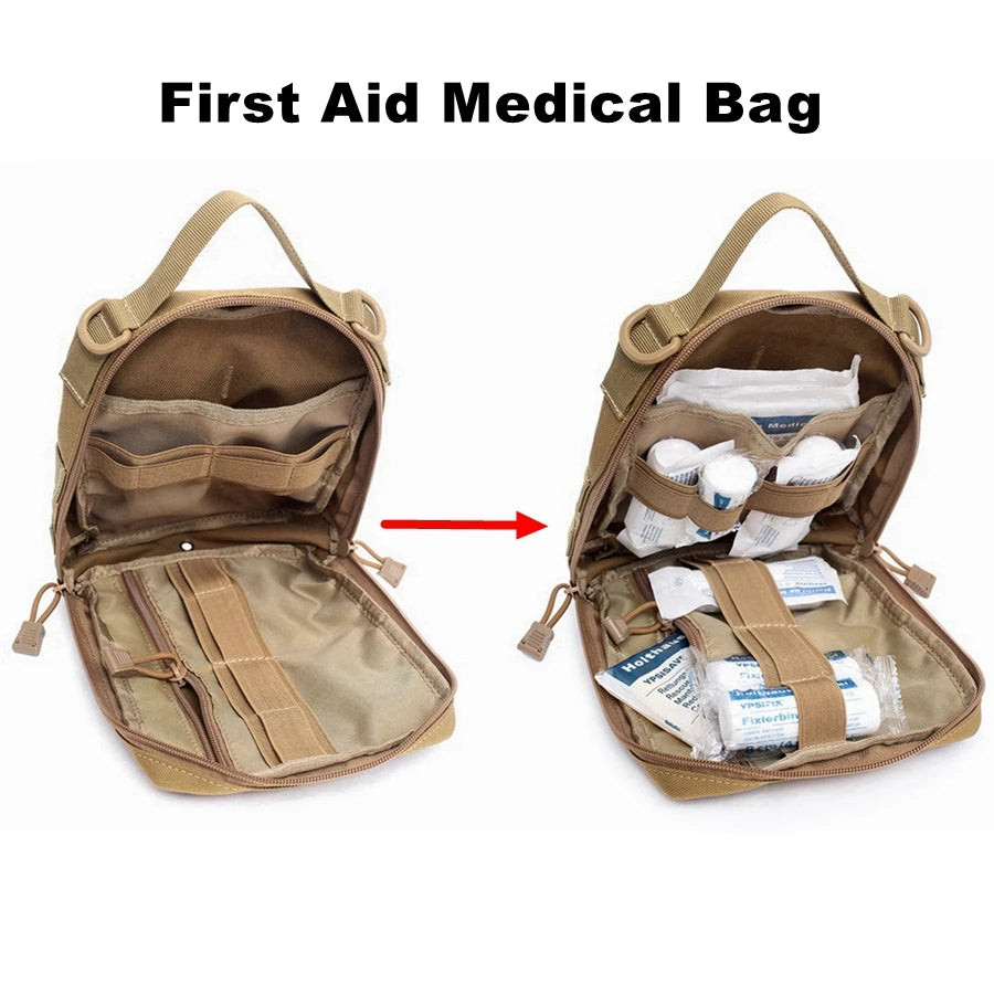 First Aid Kit EMT Medical IFAK Pouch Molle Tactical Med Emergency Trauma Bag for Camping Home Car Hiking Hunting