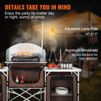 SucceBuy Camping Kitchen Table Folding Outdoor Cooking Table w/Storage Carrying Bag Aluminum Cook Station