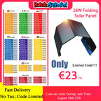 28W Portable Solar Panel 5VFolding Solar Panel 2 USB Ports Phone Charger