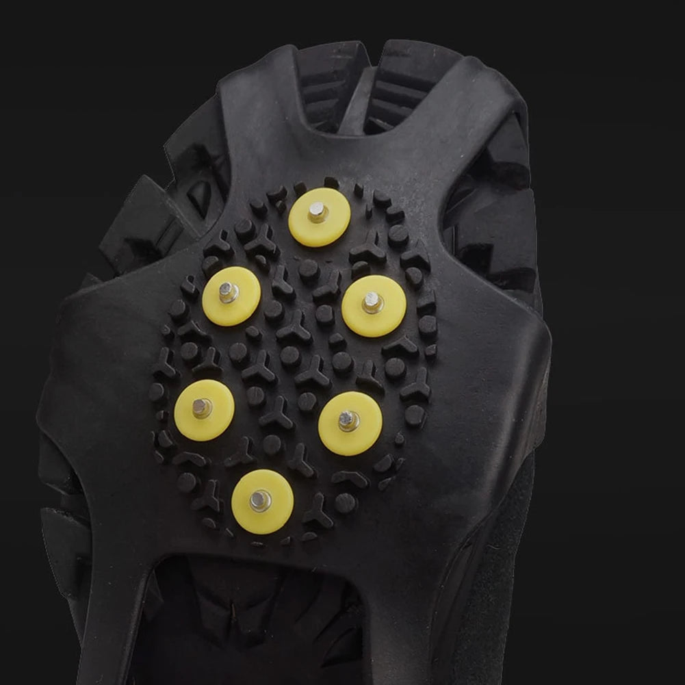 1Pair 10 Teeth Snow Ice Claw Climbing Anti-Slip Ice Grips Shoe Spikes Crampon Cleats Sport Shoes Cover for Walking Hiking Boots