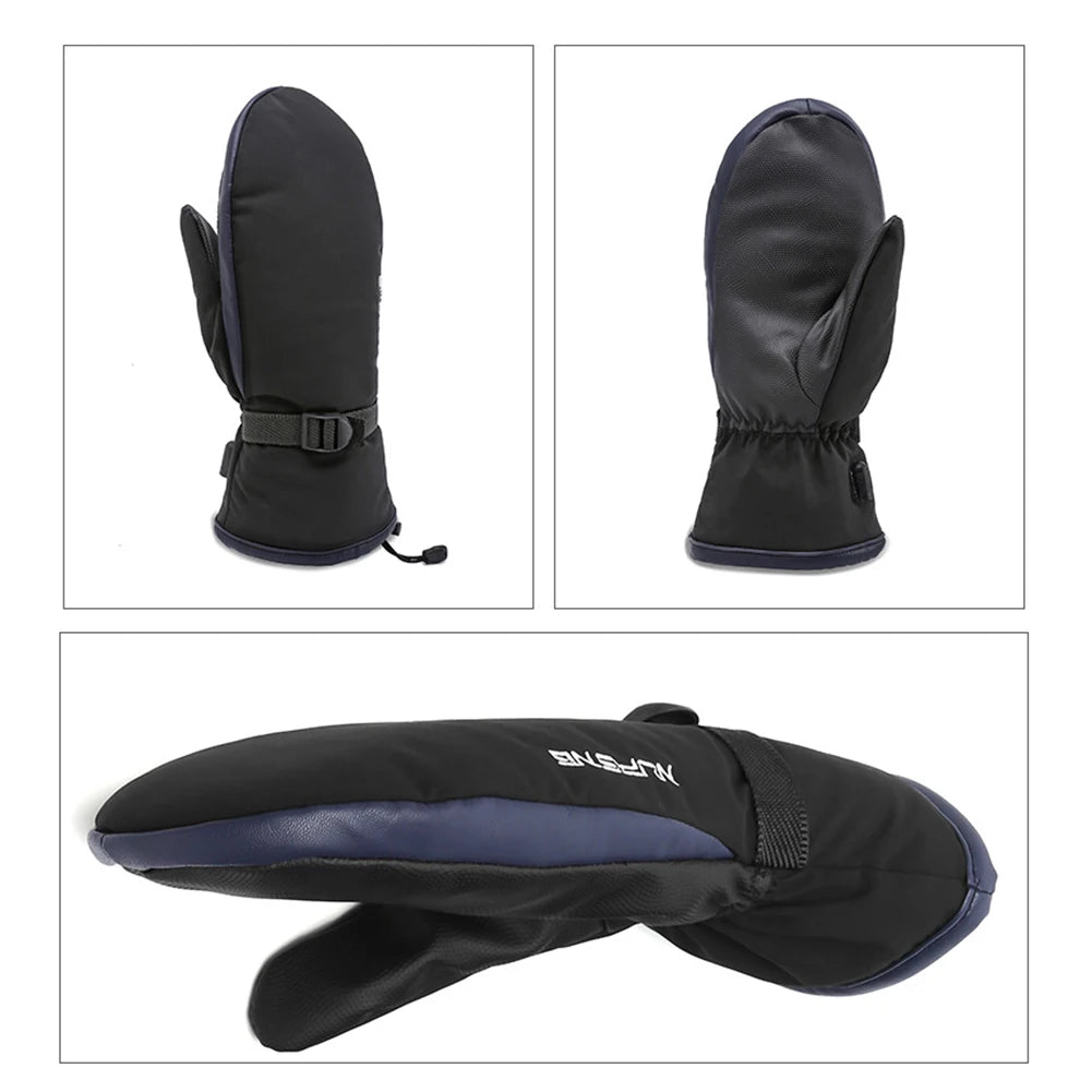 Electric Heated Gloves Motorcycle Winter Moto Heated Gloves Warm Waterproof Rechargeable Heating Thermal Gloves For Snowmobile