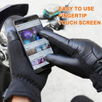 Leather Electric Heating Gloves Waterproof Outdoor Winter Gloves Heated Touchscreen Hand Warmer for Hiking Skiing Fishing