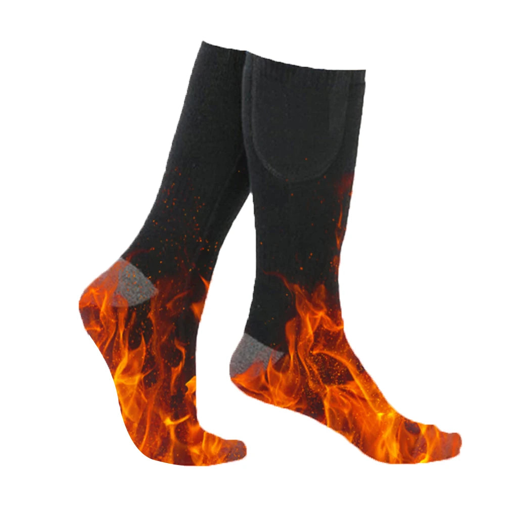 Unisex Battery Heated Socks Breathable 3 Level Temperature Rechargeable Heated Socks Cozy Cold-Proof for Camping Fishing Cycling