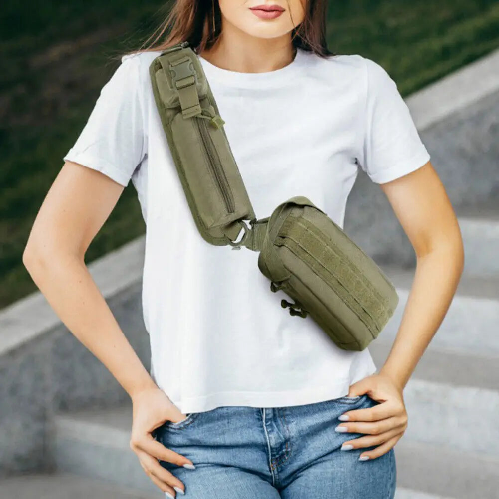 Men Women Trekking Sports Crossbody Sling Chest Shoulder Backpack for Hunting Hiking Travel Camping Outdoor