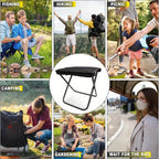 1 Portable Folding Camping Stool (with Storage Bag) - Compact, Lightweight, Sturdy and Durable