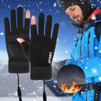 Touch Screen Electric Heated Hand Warmer Windproof USB Rechargeable Heating Thermal Gloves 2 Finger Heated Gloves for Women Men