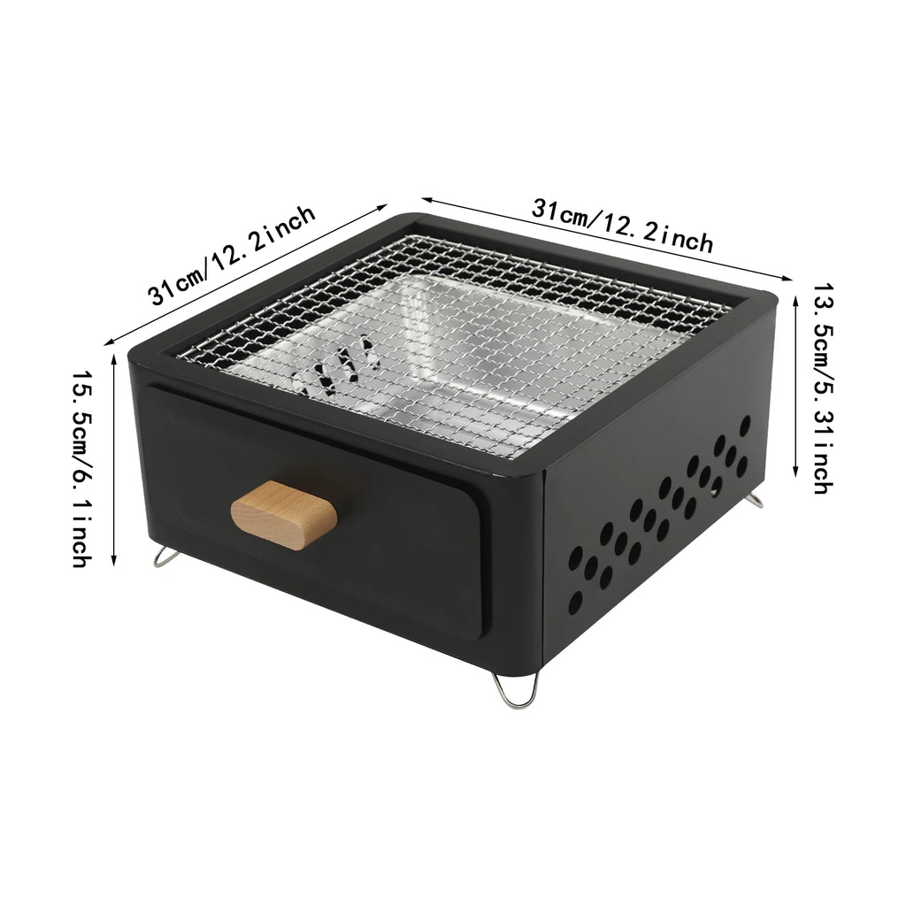 31*31*13.5cm Square Tabletop Barbecue Stove, Outdoor Bbq Grill, Barbecue Grill For Outdoor Cooking
