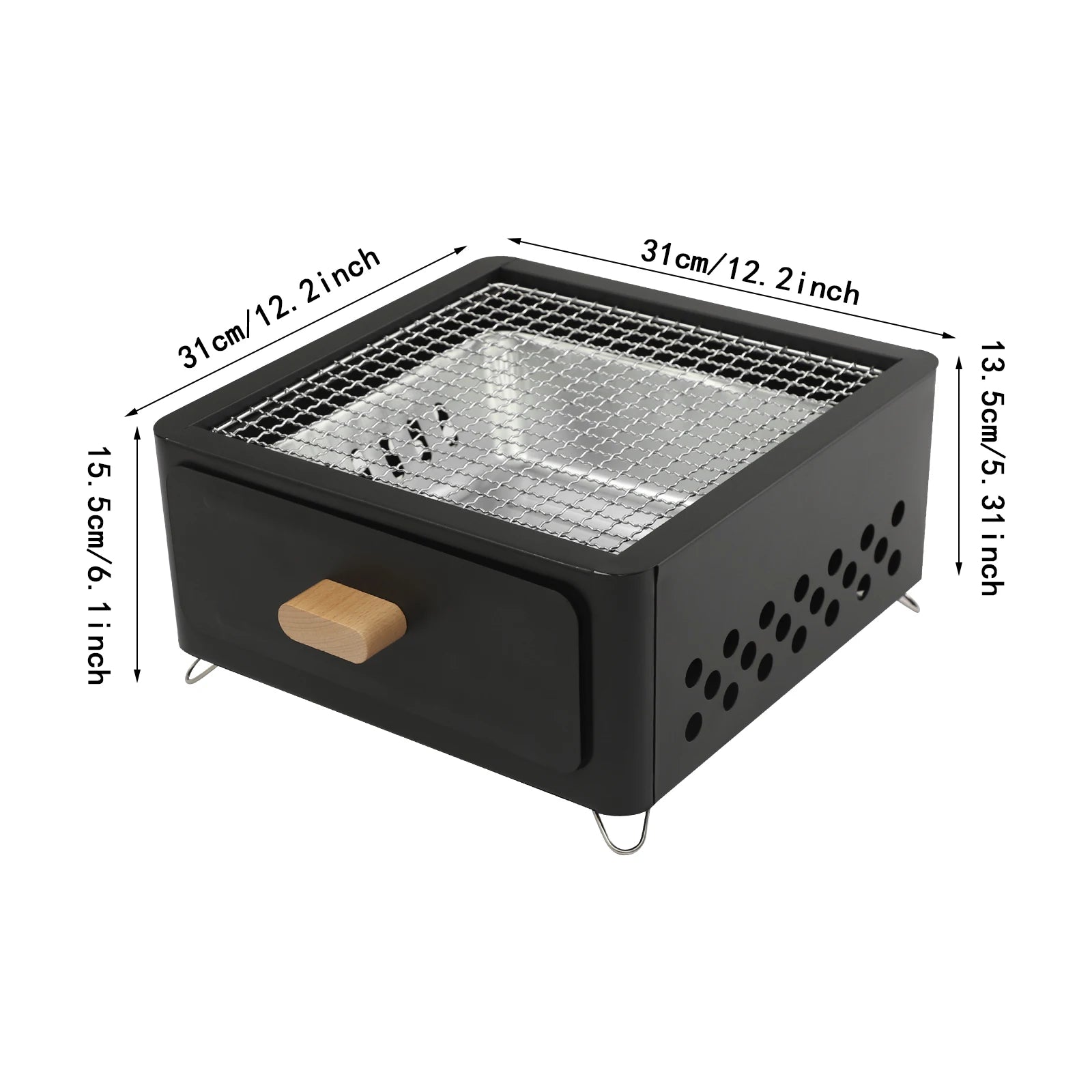 31*31*13.5cm Square Tabletop Barbecue Stove, Outdoor Bbq Grill, Barbecue Grill For Outdoor Cooking