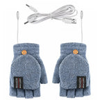 USB Electric Heated Gloves Touchscreen Double-Sided Heating Gloves Fingerless Hands Warmer Electric Thermal Gloves Winter Warmer