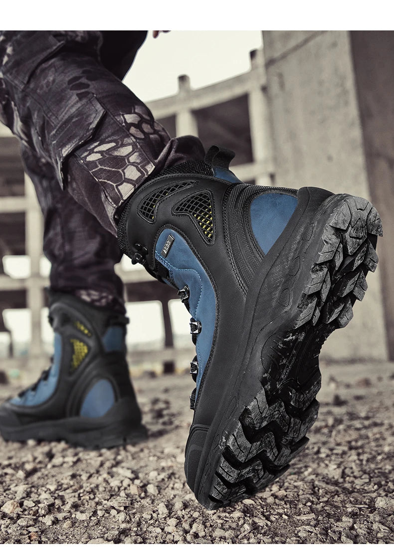 Men's mountain climbing motorcycle boots, outdoor hiking boots, fashionable boots