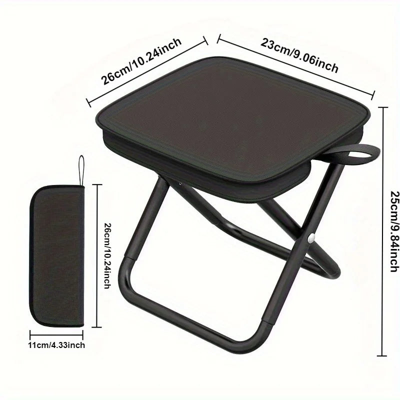 1 Portable Folding Camping Stool (with Storage Bag) - Compact, Lightweight, Sturdy and Durable