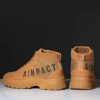 Men's Tactical Hiking Boots Leather/Canvas Outdoor Shoes, Wear-Resistant Hunting Sneakers for Mountain Trekking & Daily Walking