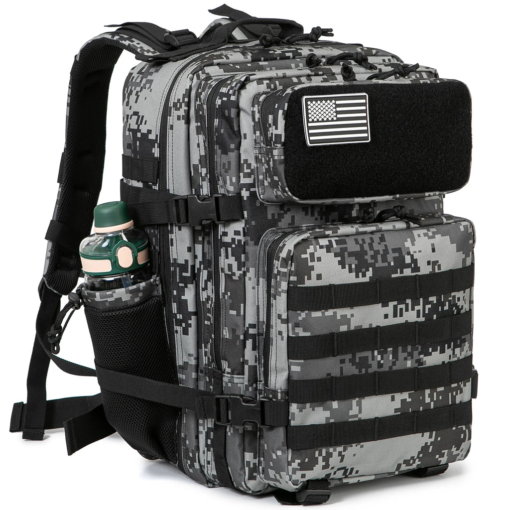 45L Tactical Backpack Hunting Rucksack with Dual Cup Holders  Outdoor camping equipment back pack